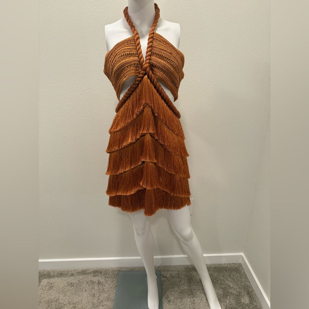 PatBO Pampas Metalic Fringe Mini 
Size 12
Brand New with tags